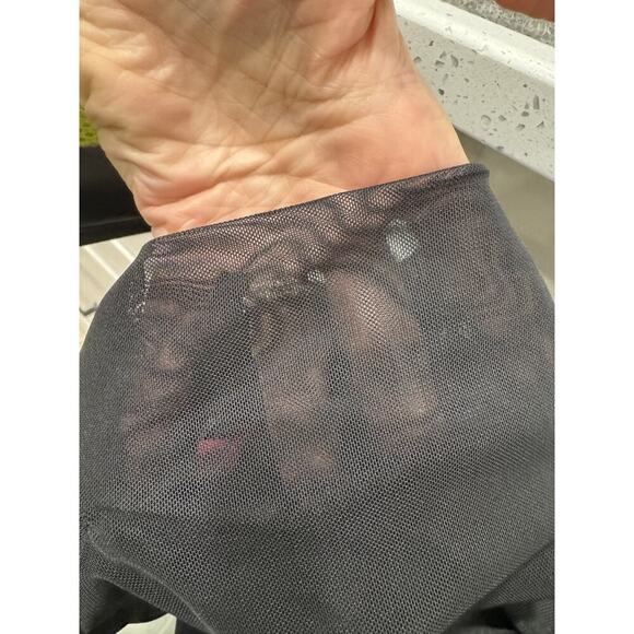 Whimsigoth Vince Camuto Black Sheer Mock Neck Maxi Dress Small Ethereal Romantic - Picture 10 of 10